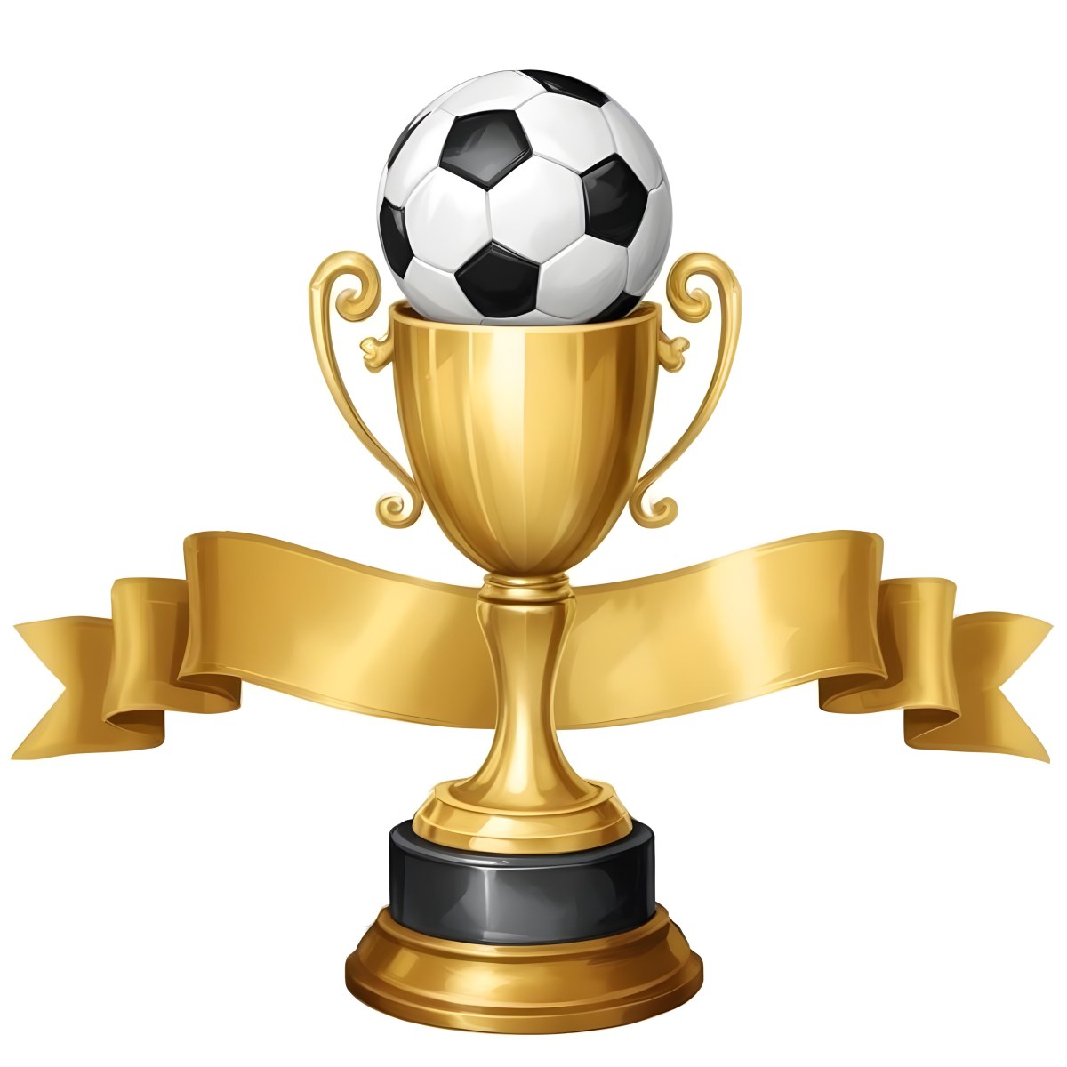 Minimal Soft Studio Light Photography A Golden Trophy With A Soccer Ball On Top And A White Ribbon Around It The Trophy Has A Golden Base Black Background High Detail Solid Bold Color Background 44 0ef9