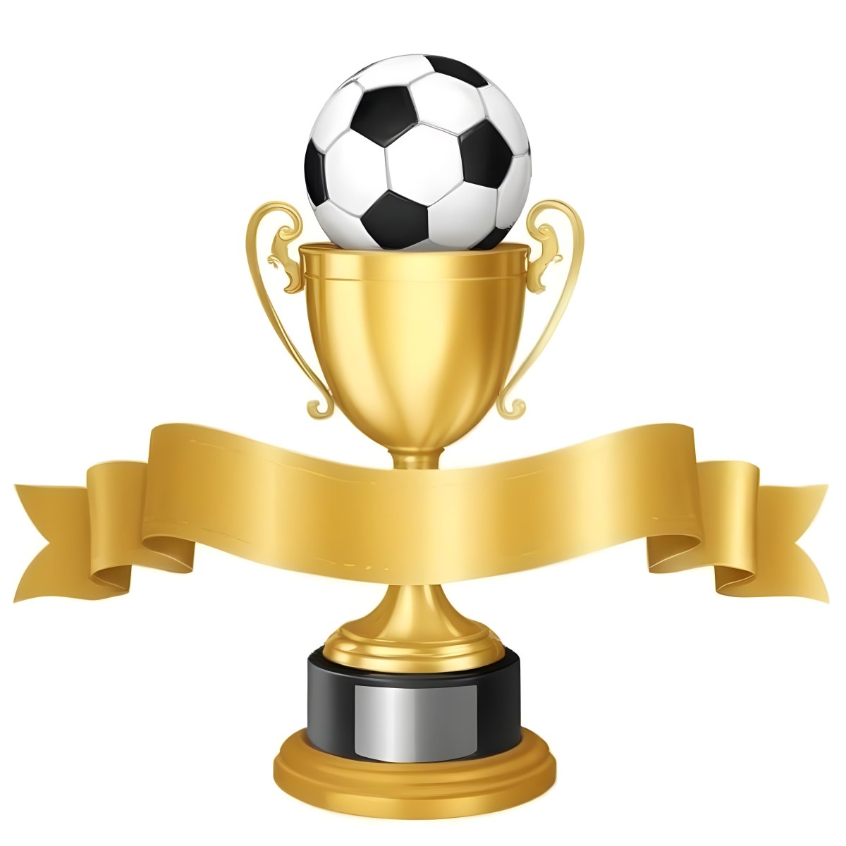 Minimal Soft Studio Light Photography A Golden Trophy With A Soccer Ball On Top And A White Ribbon Around It The Trophy Has A Golden Base Black Background High Detail Solid Bold Color Background 46 12c9
