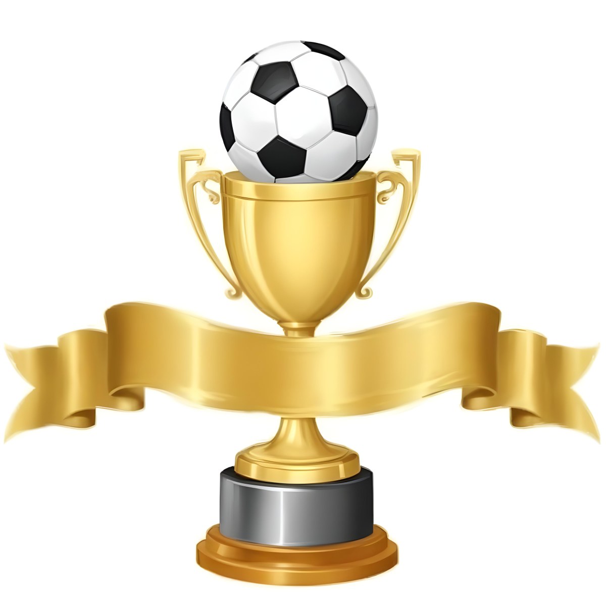 Minimal Soft Studio Light Photography A Golden Trophy With A Soccer Ball On Top And A White Ribbon Around It The Trophy Has A Golden Base Black Background High Detail Solid Bold Color Background 6 Ccdb