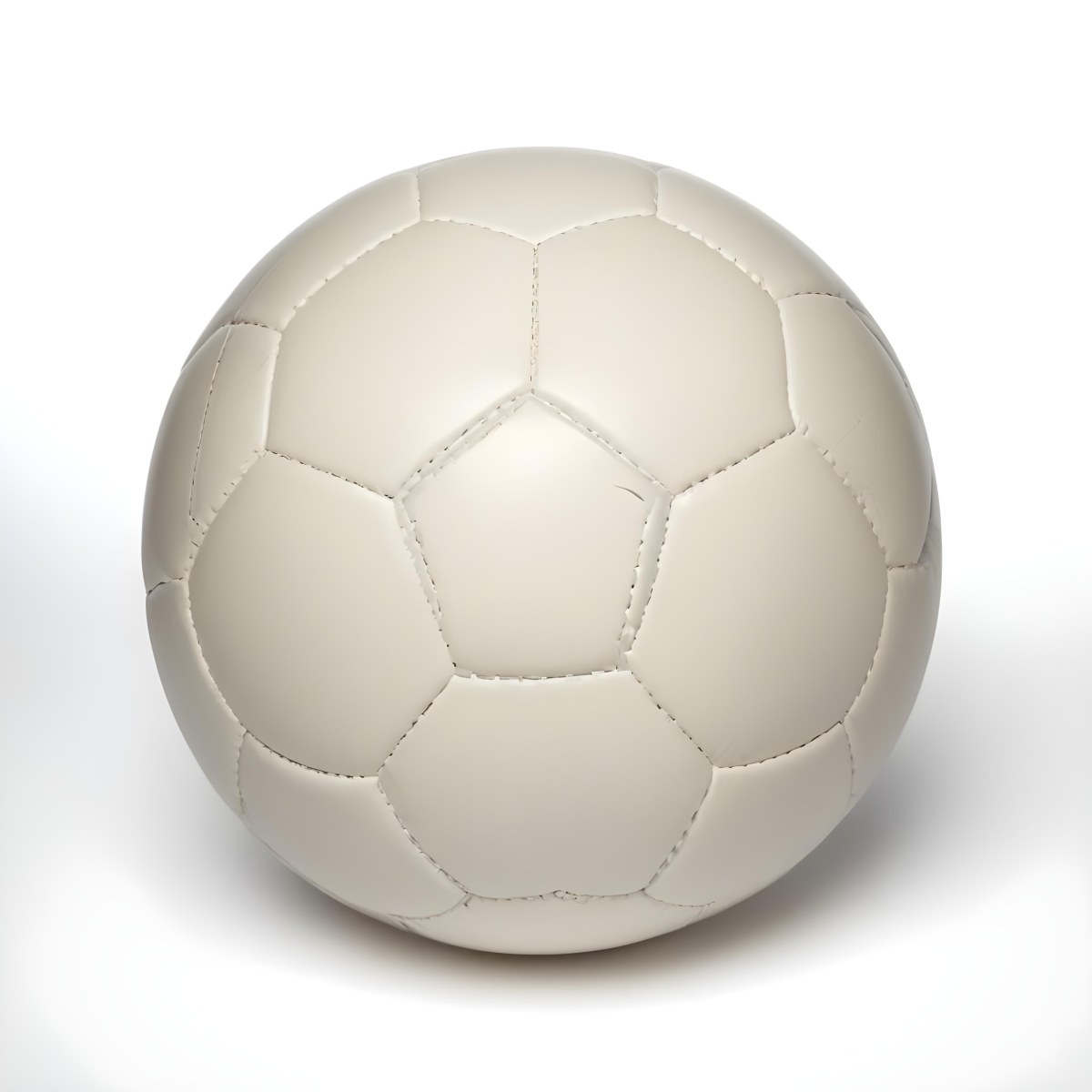 White Soccer Ball With Black Seams On A White Background Studio Shot High Resolution Perfect Lighting No Shadows 3 A643