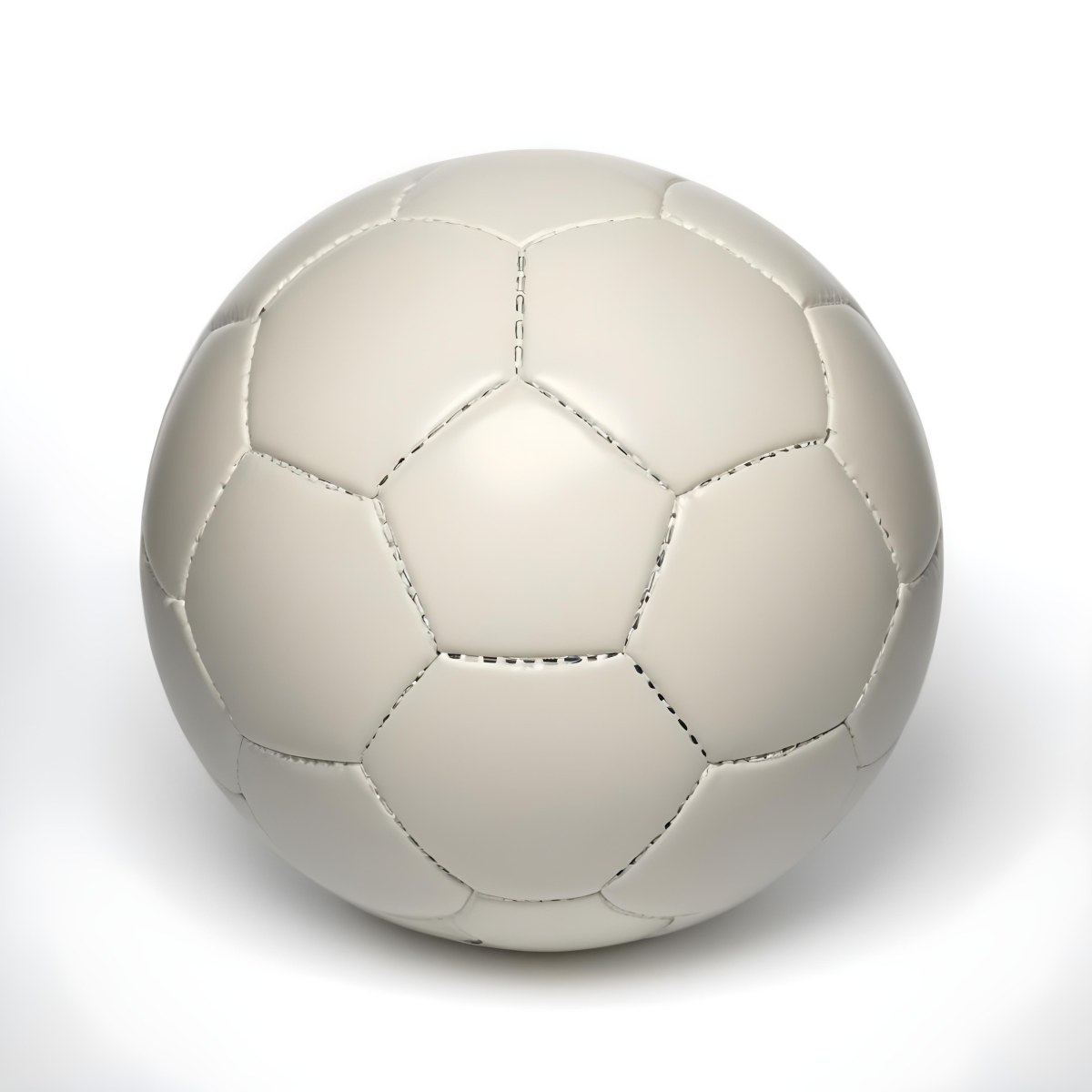 White Soccer Ball With Black Seams On A White Background Studio Shot High Resolution Perfect Lighting No Shadows 5 5563