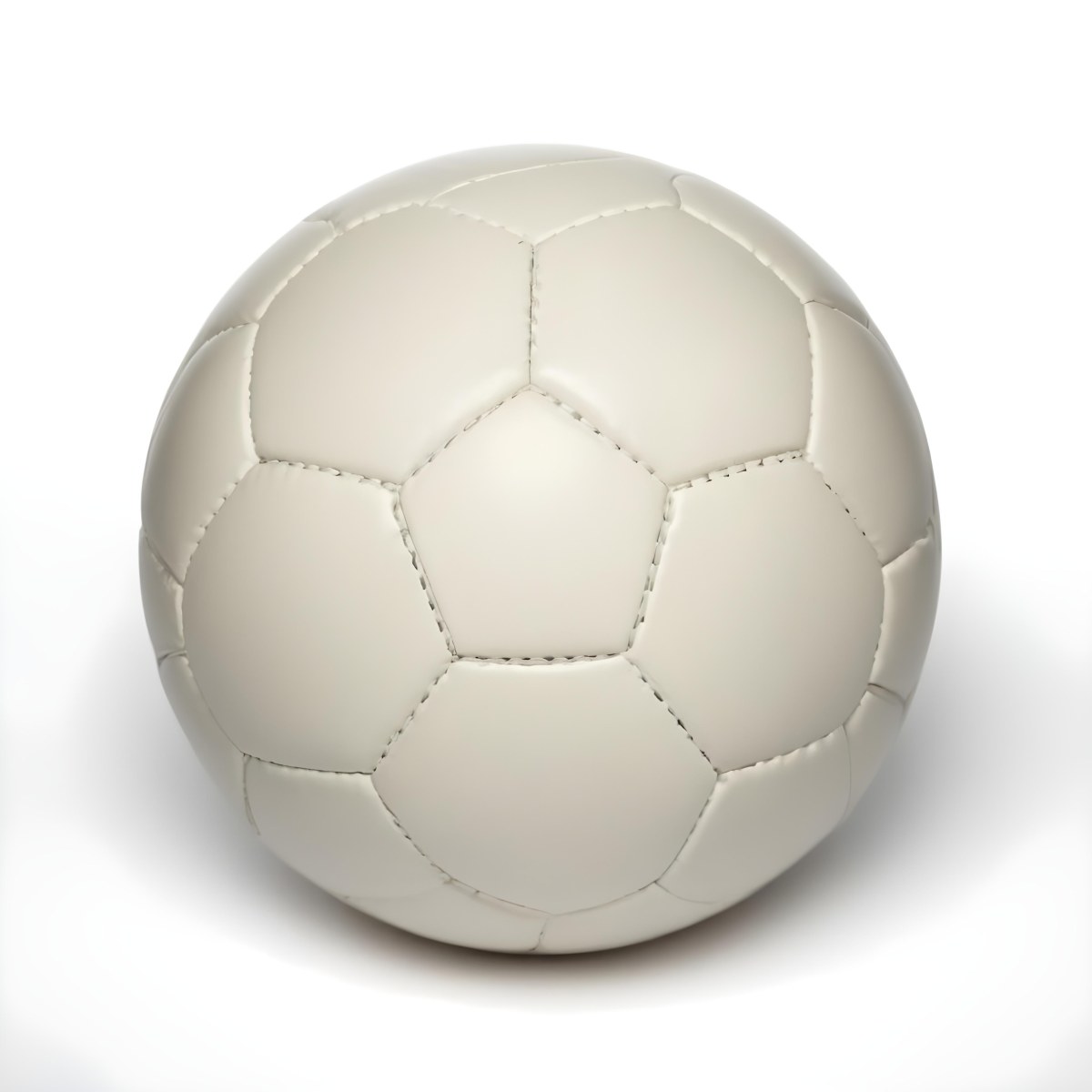 White Soccer Ball With Black Seams On A White Background Studio Shot High Resolution Perfect Lighting No Shadows 7 F852