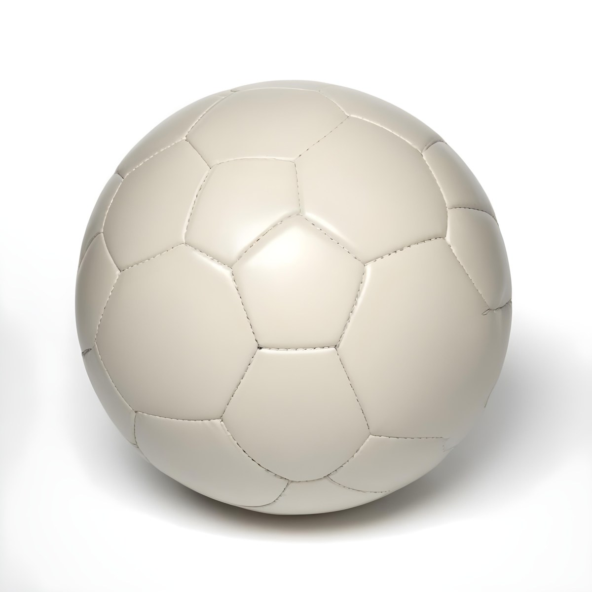 White Soccer Ball With Black Seams On A White Background Studio Shot High Resolution Perfect Lighting No Shadows 8 B535