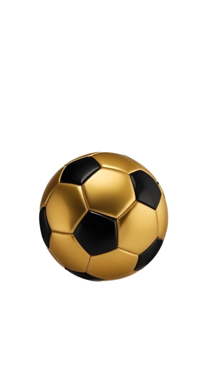 White Soccer Ball With Golden Pentagons Shiny Studio Shot Centered Isolated On White Background 19 1ee3