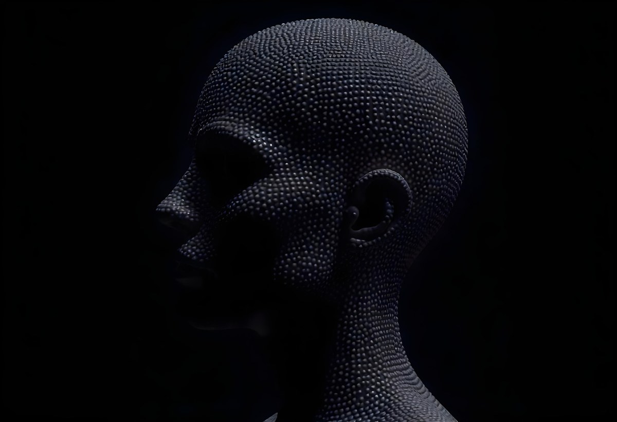 A Digital Human Head Made Of Small Dots Dark Background 1 Aed6