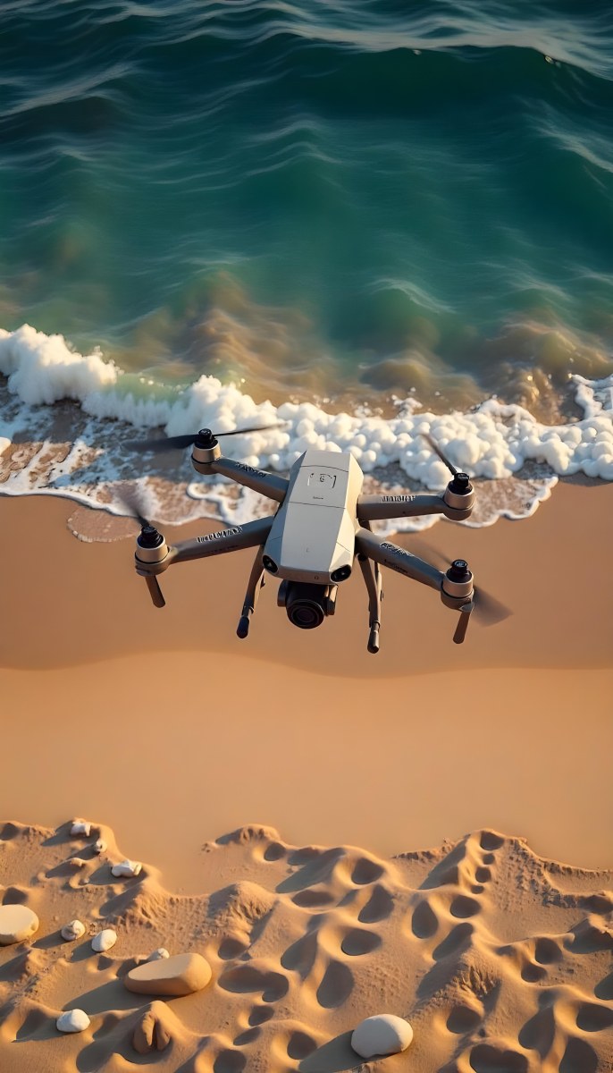 A Drone Flying Over A Sandy Beach With Waves Crashing In The Background Aerial View 6 5656