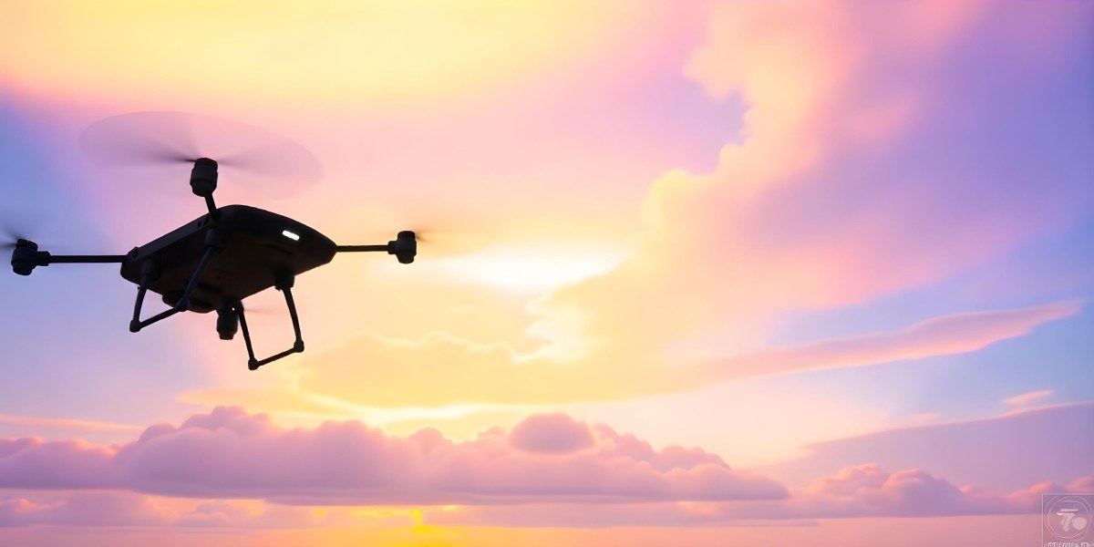 A Drone Silhouette Flying In The Air Pink And Yellow Sky With Clouds Sunset Aerial Photography Technology And Nature Modern Transportation 12 9462