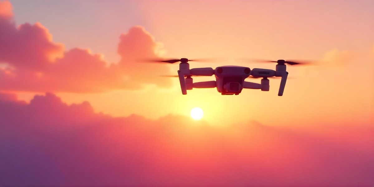 A Drone Silhouette Flying In The Air Pink And Yellow Sky With Clouds Sunset Aerial Photography Technology And Nature Modern Transportation 17 3092