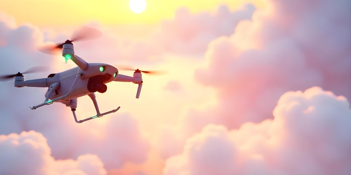 A Drone Silhouette Flying In The Air Pink And Yellow Sky With Clouds Sunset Aerial Photography Technology And Nature Modern Transportation 18 358e