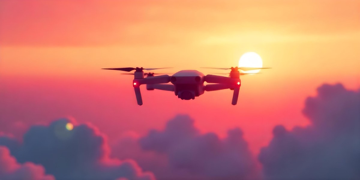 A Drone Silhouette Flying In The Air Pink And Yellow Sky With Clouds Sunset Aerial Photography Technology And Nature Modern Transportation 19 85b7