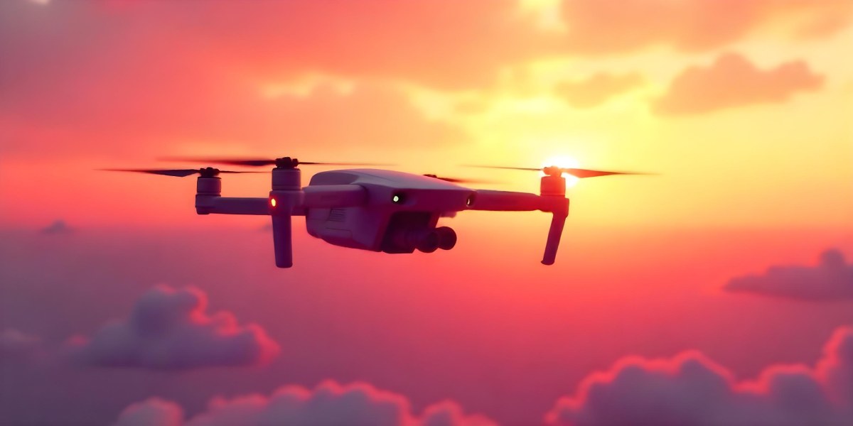 A Drone Silhouette Flying In The Air Pink And Yellow Sky With Clouds Sunset Aerial Photography Technology And Nature Modern Transportation 5 50fc