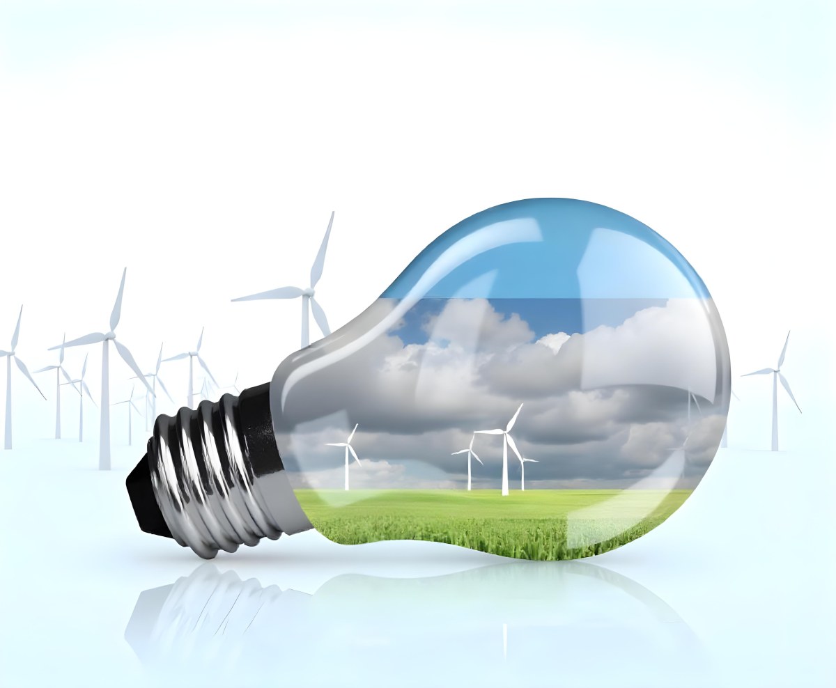 A Hand Holding A Light Bulb With Green Grass On Top Of It Solar Panels In A Green Field And A Blue Sky 118 6368
