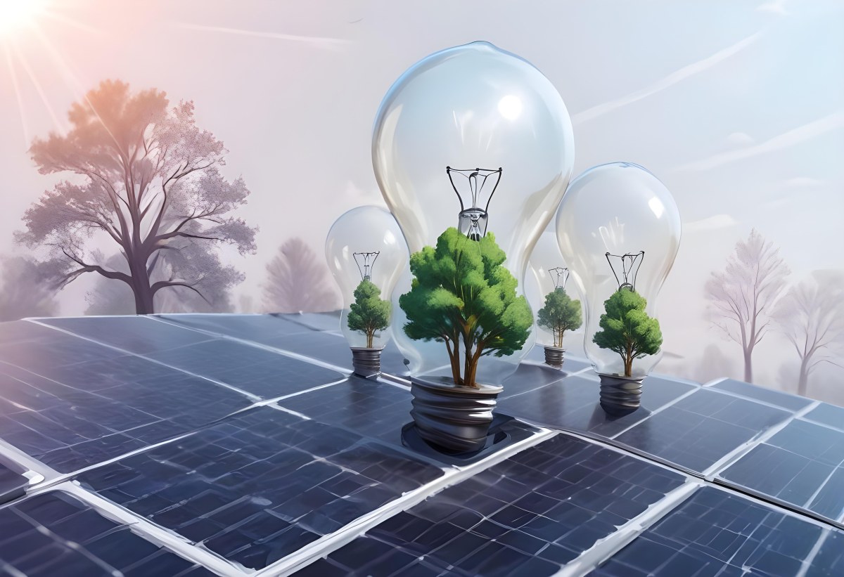 A Light Bulb With Three Trees Inside On Top Of A Solar Panel Concept Of Green Energy Renewable Energy Sustainable Energy Clean Energy Bright Sky 17 Efc6