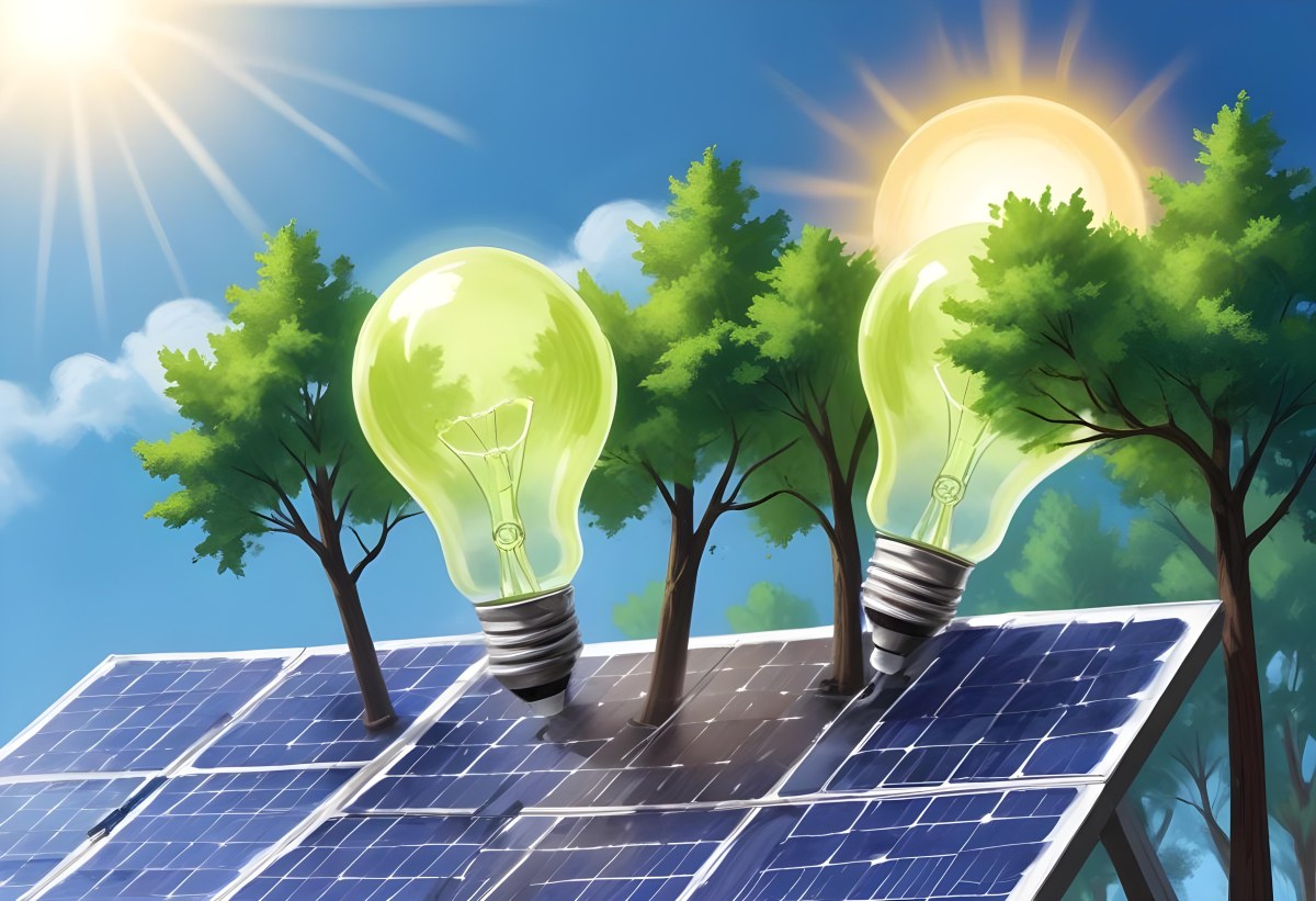 A Light Bulb With Three Trees Inside On Top Of A Solar Panel Concept Of Green Energy Renewable Energy Sustainable Energy Clean Energy Bright Sky 19 Cb81