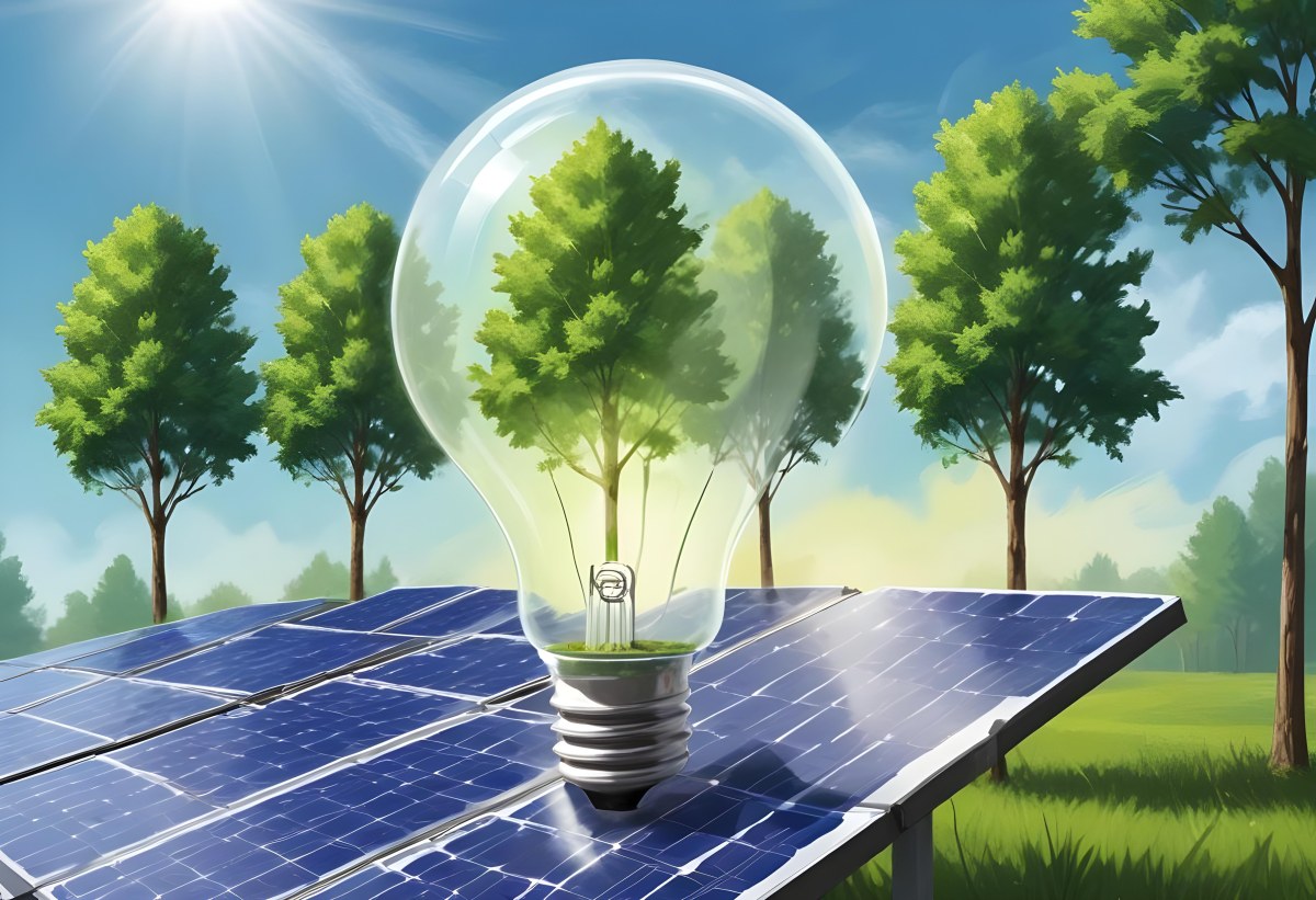 A Light Bulb With Three Trees Inside On Top Of A Solar Panel Concept Of Green Energy Renewable Energy Sustainable Energy Clean Energy Bright Sky 25 A21b