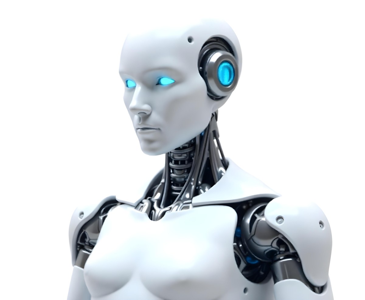 A White Humanoid Robot With Blue Eyes Metallic Details And A Sleek Design Isolated On A White Background 9 6fd1