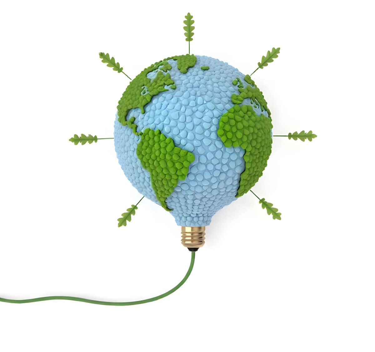 Earth Globe With Green Trees In A Light Bulb Shape Green Lines Around The Bulb White Background Concept Of Green Energy 16 6fad