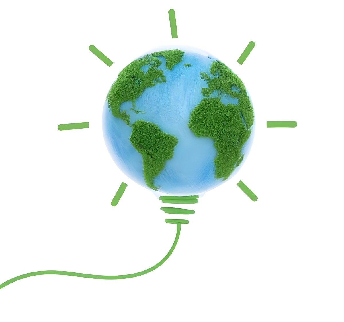Earth Globe With Green Trees In A Light Bulb Shape Green Lines Around The Bulb White Background Concept Of Green Energy 62 41f2
