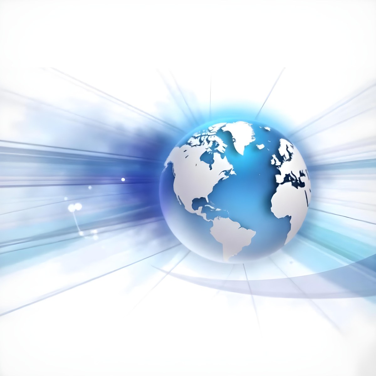 Globe With A Blue And White Color Scheme Surrounded By Abstract Geometric Shapes And Lines Creating A Sense Of Connectivity And Technology Against A Blue Background 31 E304