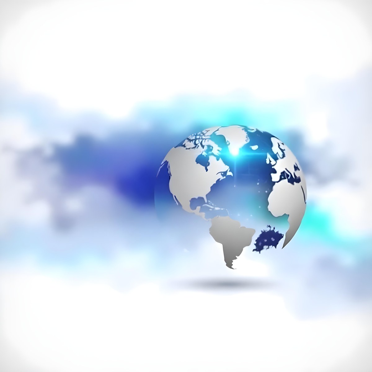 Globe With A Blue And White Color Scheme Surrounded By Abstract Geometric Shapes And Lines Creating A Sense Of Connectivity And Technology Against A Blue Background 40 Bf53