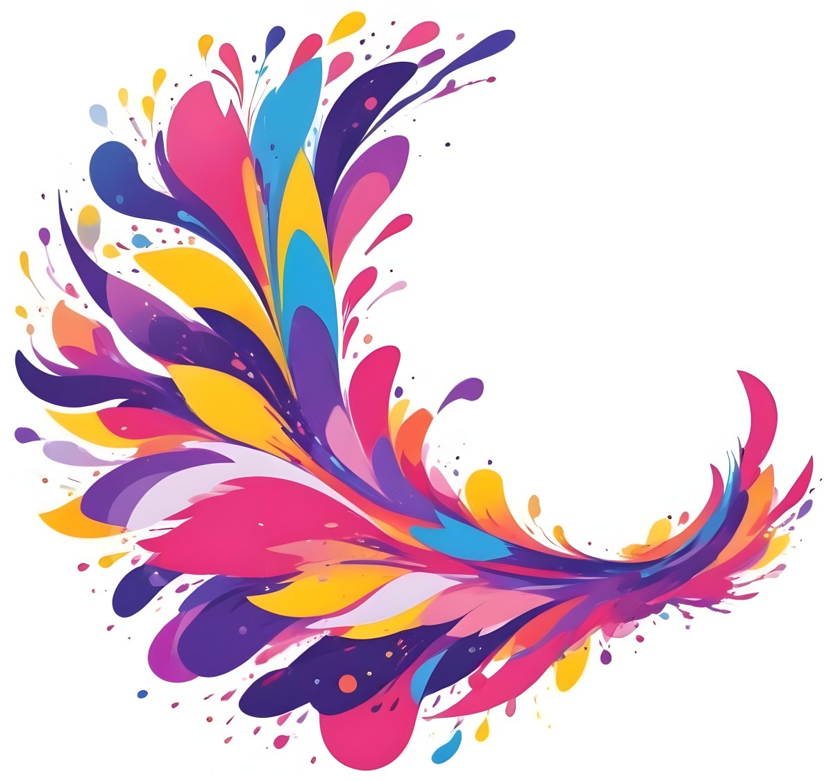 A Colorful Bird With Vibrant Feathers In Shades Of Purple Pink Orange And Yellow The Bird Has A Simple Stylized Design With Abstract Patterns And Shapes Forming Its Plumage The Background Is Plain White 92 4465