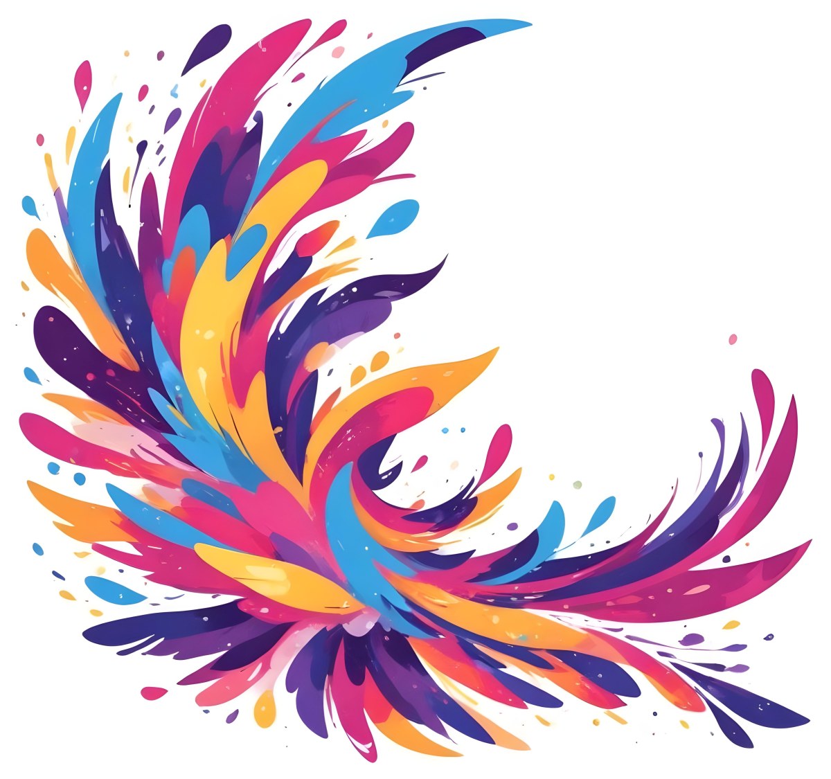 A Colorful Bird With Vibrant Feathers In Shades Of Purple Pink Orange And Yellow The Bird Has A Simple Stylized Design With Abstract Patterns And Shapes Forming Its Plumage The Background Is Plain White 95 F231
