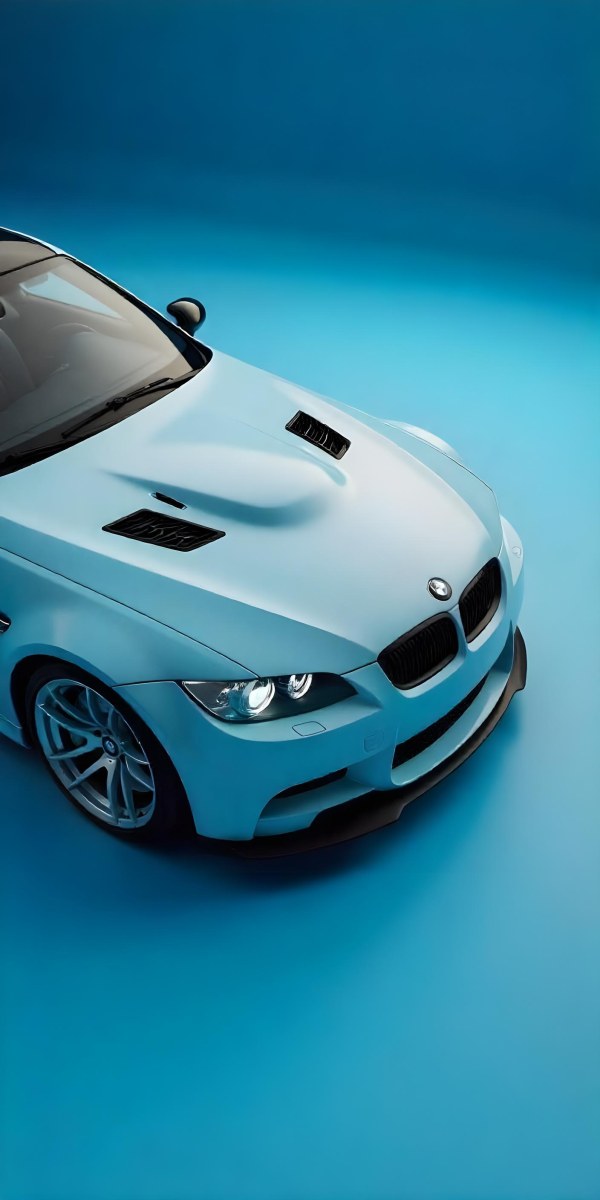 A Black Bmw M3 E92 With A Wide Body Kit Blue Rims And A Carbon Fiber Front Lip Studio Background 12 Eda2