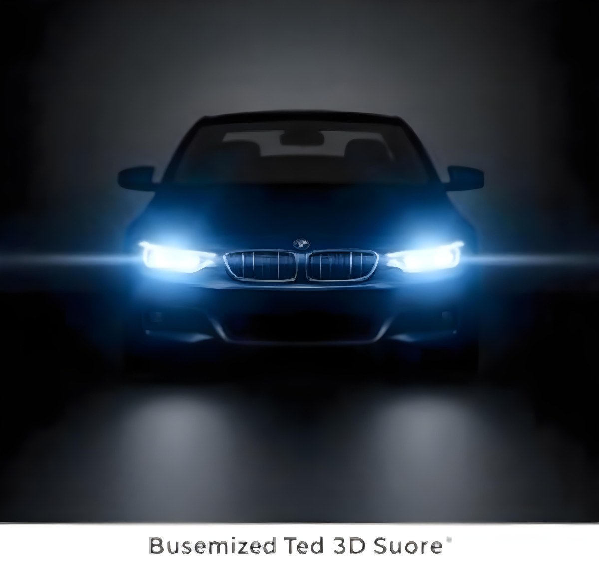 A Blue Car With Its Headlights On In A Dark Background The Headlights Are Bright And Blue The Car Is Facing Forward 20 Bdf8