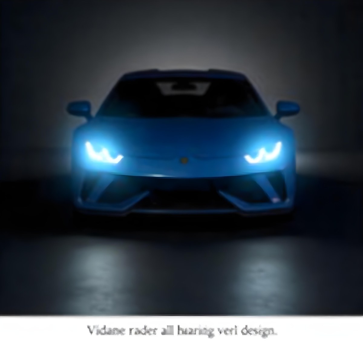 A Blue Car With Its Headlights On In A Dark Background The Headlights Are Bright And Blue The Car Is Facing Forward 4 200b