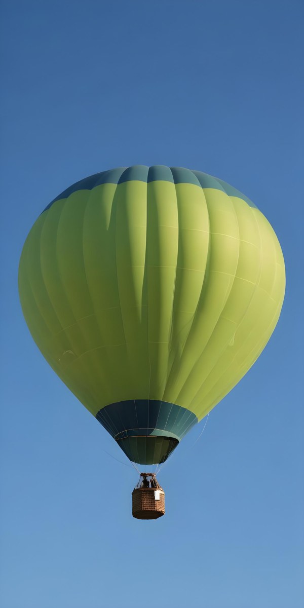 A Blue Hot Air Balloon With A Blue Base Against A Clear Blue Sky The Balloon Is Brightly Lit And Appears To Be Floating 30 Af13