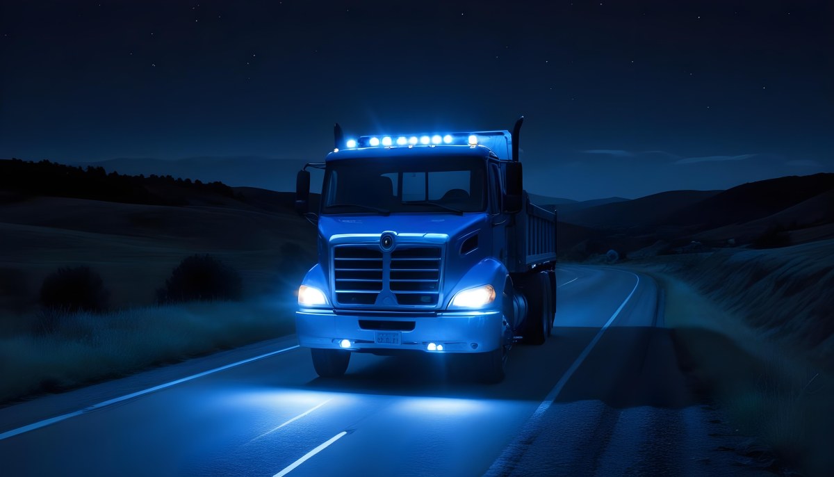 A Long Silver Truck On The Road The Trailer Is Reflective Like A Mirror Sunset Sky In The Background 706 Dd69