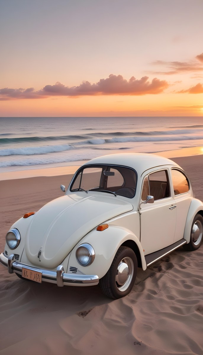 Minimal Soft Studio Light Photography A Vintage White Volkswagen