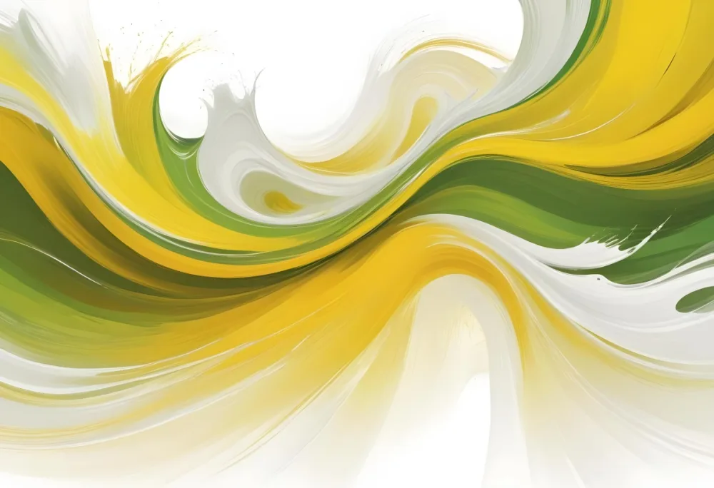 Watercolor Painting Flowing Abstract Waves Of Yellow Green And White Colors Creating A Dynamic And Vibrant Composition Creative Detailed Brush Stroke Minimal Spalsh 52 7971
