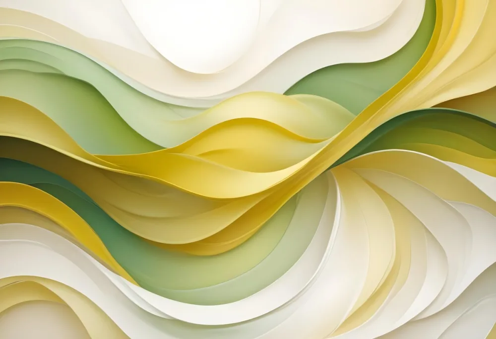 Watercolor Painting Flowing Abstract Waves Of Yellow Green And White Colors Creating A Dynamic And Vibrant Composition Creative Detailed Brush Stroke Minimal Spalsh 8 8e72