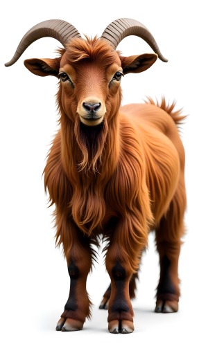 A Close Up Portrait Of A Young Male Kudu Antelope With Large Spiral Horns Long White Fur And A Curious Expression On Its Face Against A Plain White Background 4ea3