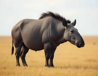 A Large Gray Tapir Standing In A Plain Background 6 D851