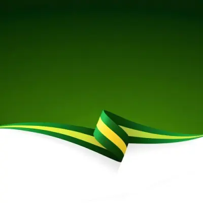 Abstract Green And Yellow Shapes On A Dark Green Background 7