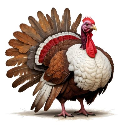 A Colorful Turkey With A Large Colorful Tail Feathers And A Red Wattle On Its Head Standing On A Plain Background 10 2be7