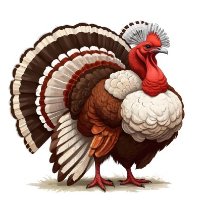 A Colorful Turkey With A Large Colorful Tail Feathers And A Red Wattle On Its Head Standing On A Plain Background 15 5cb9