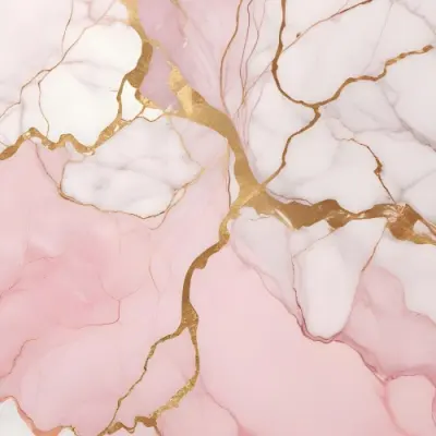 A Close Up Of A Marble Texture Featuring Soft Pink And White Hues With Intricate Gold Veining The Marble Surface Has A Polished Appearance Showcasing A Blend Of Light And Dark Pink Shades Interspersed With Shiny 0e56
