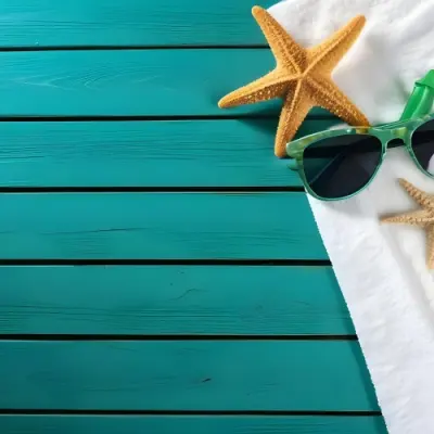 A Starfish And Sunglasses On A White Towel On A White Wooden Surface Beach Vacation Concept Summer Vacation Tropical Bright Colors High Angle View 8 60d9