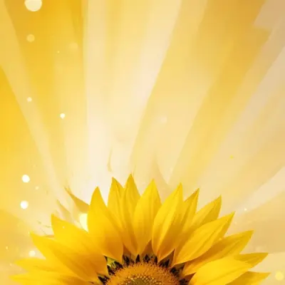 A Sunflower With Yellow Petals And A Yellow Center Bright Yellow Background With Bokeh Effect And Light Rays 17 1efa