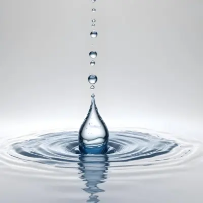 A Water Drop Falling Into A Body Of Water Creating Ripples Isolated On A White Background Studio Shot High Speed Photography 23 3877