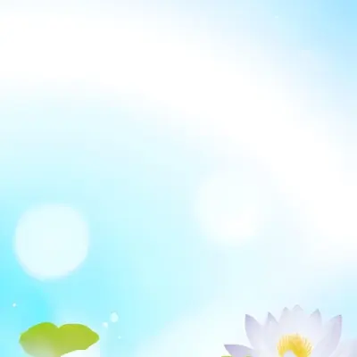 A White Lotus Flower With A Blue Center And A White Leaf In The Bottom Left Corner Green Background With Green Bokeh 12 C0db