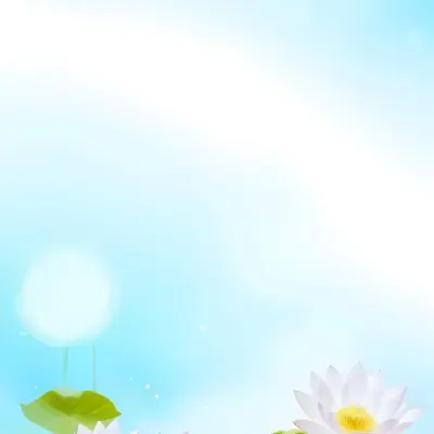 A White Lotus Flower With A Blue Center And A White Leaf In The Bottom Left Corner Green Background With Green Bokeh 5 0d67