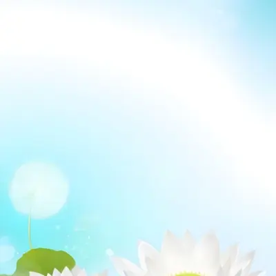 A White Lotus Flower With A Blue Center And A White Leaf In The Bottom Left Corner Green Background With Green Bokeh 8 263b