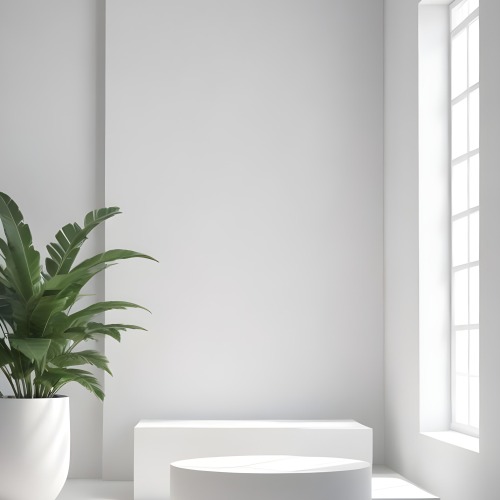A White Podium In Front Of A White Wall With A Window Light Effect Effect Product Display Minimalist Design Studio Shot Bright And Vibrant 7 239d