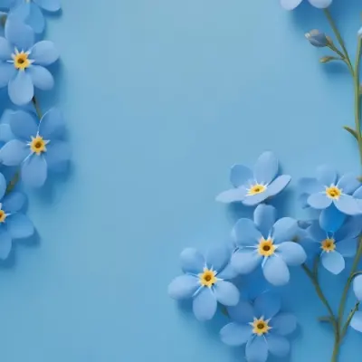 Adorable Cartoon Style Forget Me Not Flowers