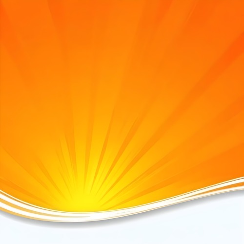 An Orange Background With White Rays Emanating From The Bottom Left Corner A Yellow Curved Line At The Bottom 25 Cd59