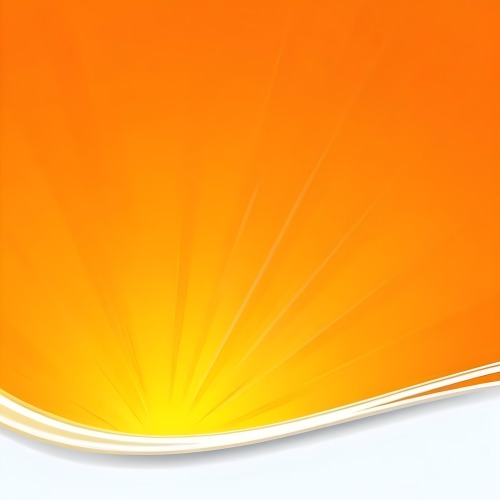 An Orange Background With White Rays Emanating From The Bottom Left Corner A Yellow Curved Line At The Bottom 29 3a6a